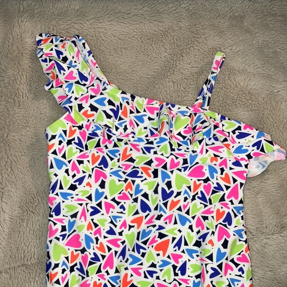 🎉4 for $20 OshKosh Ruffled Shoulder One Piece Swim, Girls 5 - Picture 2 of 4
